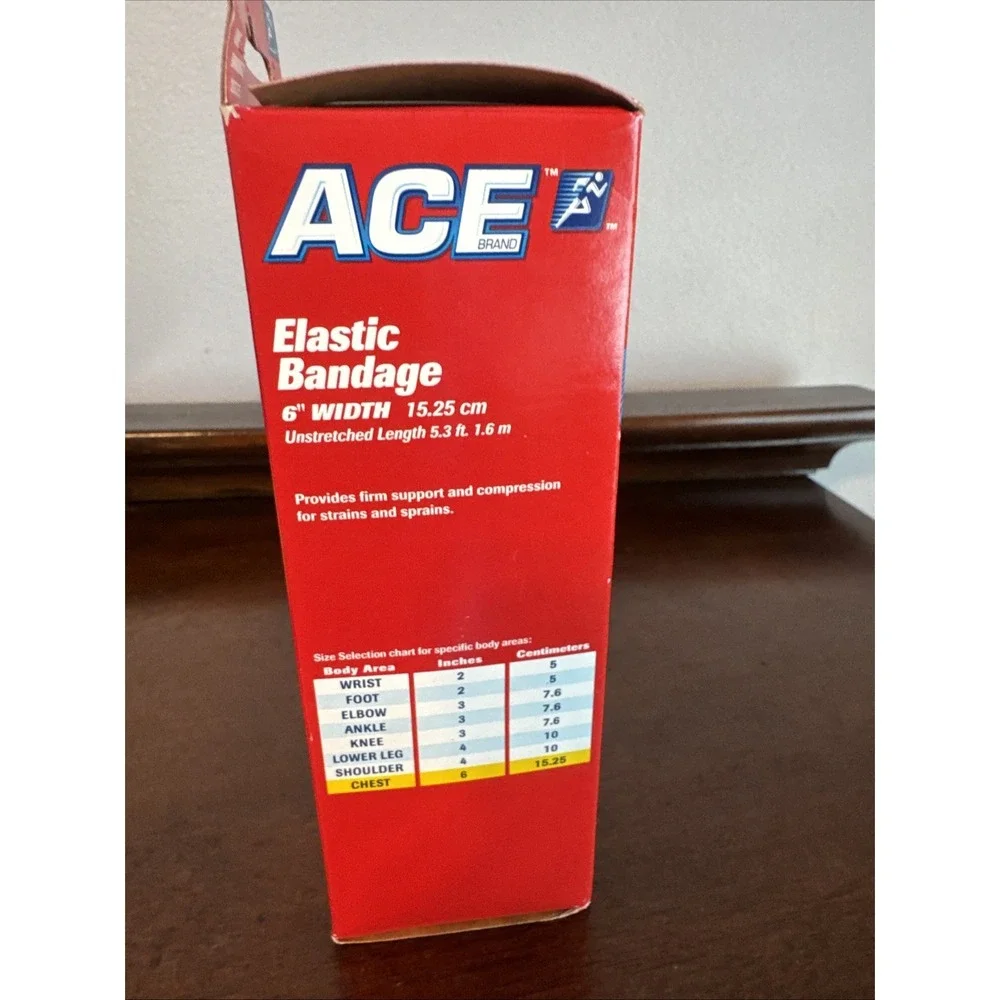 ACE Elastic Bandage with Clips: 6 in. width (Beige) 5.3' Customized Compression